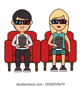 couple in cinema 3d chair