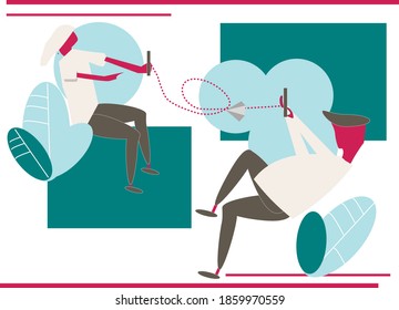 Couple is communicating at home.