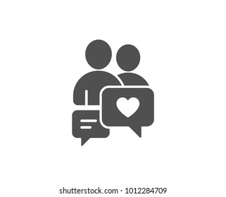 Couple communication simple icon. Love chat symbol. Valentines day sign. Quality design elements. Classic style. Vector