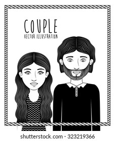 Couple concept with boy and girl design, vector illustration eps 10