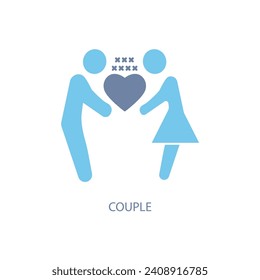 couple concept line icon. Simple element illustration. couple concept outline symbol design.