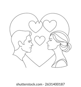 Couple in Conflict with Heart Designs Representing Love and Emotion