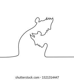Couple continuous line drawing with modern design concept for any use. trendy vector illustration