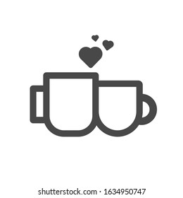 Couple cup icon a valentine romance in february  