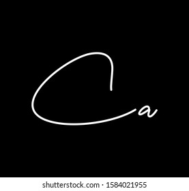 Couple Cursive Letters Initial CA Signature Handwriting Calligraphy