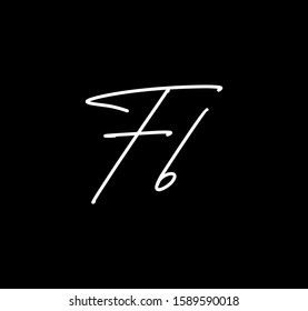 Couple Cursive Letters Initial FB Signature Handwriting Calligraphy