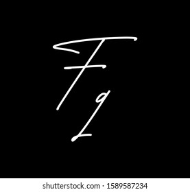 Couple Cursive Letters Initial FQ Signature Handwriting Calligraphy