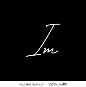 Couple Cursive Letters Initial IM Signature Handwriting Calligraphy