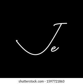 Couple Cursive Letters Initial JE Signature Handwriting Calligraphy