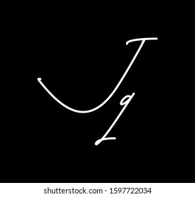 Couple Cursive Letters Initial JQ Signature Handwriting Calligraphy