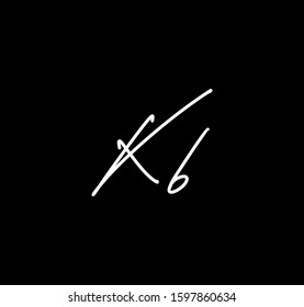 Couple Cursive Letters Initial KB Signature Handwriting Calligraphy