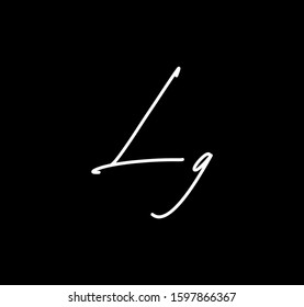 Couple Cursive Letters Initial LG Signature Handwriting Calligraphy