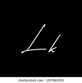 Couple Cursive Letters Initial Lk Signature Stock Vector (Royalty Free ...