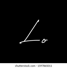 Couple Cursive Letters Initial LO Signature Handwriting Calligraphy