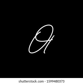 Couple Cursive Letters Initial OL Signature Handwriting Calligraphy