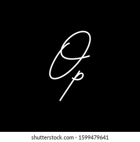 Couple Cursive Letters Initial OP Signature Handwriting Calligraphy