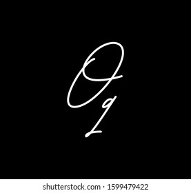 Couple Cursive Letters Initial OQ Signature Handwriting Calligraphy