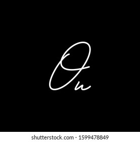 Couple Cursive Letters Initial OU Signature Handwriting Calligraphy