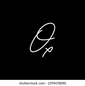 Couple Cursive Letters Initial OX Signature Handwriting Calligraphy