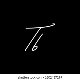 Couple Cursive Letters Initial TB Signature Handwriting Calligraphy 