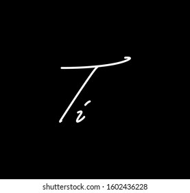 Couple Cursive Letters Initial TI Signature Handwriting Calligraphy 