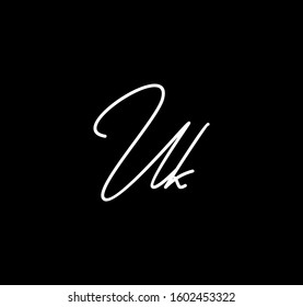 Couple Cursive Letters Initial UK Signature Handwriting Calligraphy