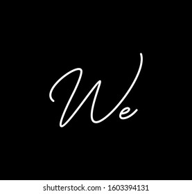 Couple Cursive Letters Initial WE Signature Handwriting Calligraphy