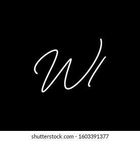 Couple Cursive Letters Initial WL Signature Handwriting Calligraphy