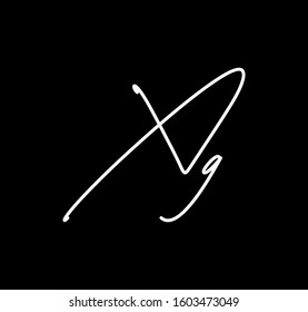 Couple Cursive Letters Initial XG Signature Handwriting Calligraphy