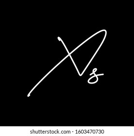 Couple Cursive Letters Initial XS Signature Handwriting Calligraphy