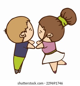 Couple cute characters man and woman in love, eps8.