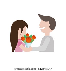 couple cute flowers romantic image