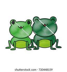 couple of cute frogs icon 