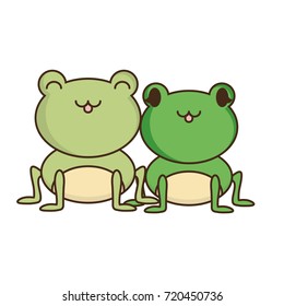 couple of cute frogs icon 
