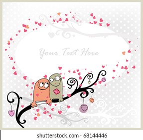 couple of cute monsters for Valentine's card