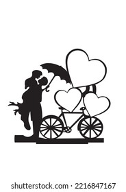 couple cycle shape best gift for anniversary wall décor 
