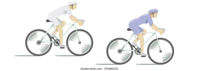 COUPLE OF CYCLISTS ISOLATED