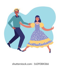 couple dance cartoon. vector illustration