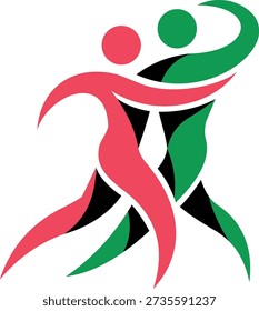 Couple Dance Logo Mark – Stylish Activity Vector Icon