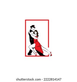 Couple dance tango illustration vector