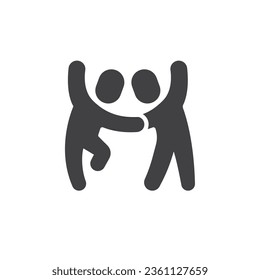 Couple dance vector icon. filled flat sign for mobile concept and web design. Dancing people glyph icon. Symbol, logo illustration. Vector graphics