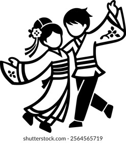 Couple dance vector icon. filled flat sign for mobile concept and web sign, symbol, vector, art