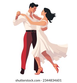 Couple dance woman and man vector illustration