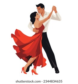 Couple dance woman and man vector illustration