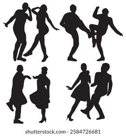 Couple dancers in ballroom dance competition vector illustration