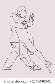 Dois dançarinos em um tango elegante