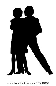 Couple dancers silhouette vector illustration