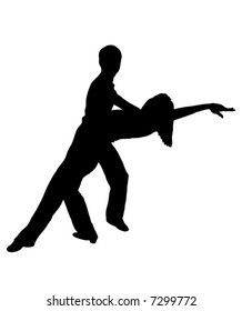 Couple Dancers Silhouette Vector Illustration Stock Vector (Royalty ...