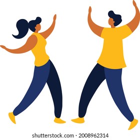 Couple Dancing - Amazing vector flat illustration of people dancing suitable for mobile apps, website, and illustration in general - Vector Characters