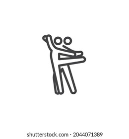 Couple dancing ballet line icon. linear style sign for mobile concept and web design. Ballet dancers outline vector icon. Symbol, logo illustration. Vector graphics